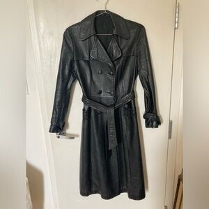 Vintage leather trench coat